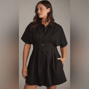 Anthropologie | Dresses | Anthropologie X Exquise Tobie Buttonfront Pleated  Shirt Dress Sz X Nwt | Poshmark